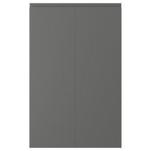VOXTORP 2-p door f corner base cabinet set, left-hand dark grey, 25x80 cm