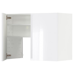 METOD Wall cb f extr hood w shlf/door, white/Ringhult white, 80x60 cm