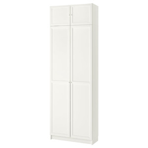 BILLY / OXBERG Bookcase w height extension ut/drs, white, 80x30x237 cm