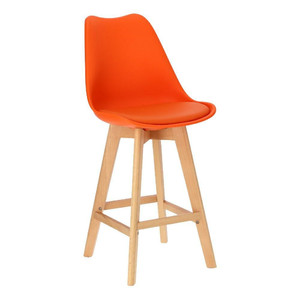 Bar Stool Norden Wood, low, PP, orange