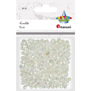 Plastic Beads 6mm 30g, white