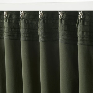 MAJGULL Block-out curtains, 1 pair, dark green, 145x300 cm