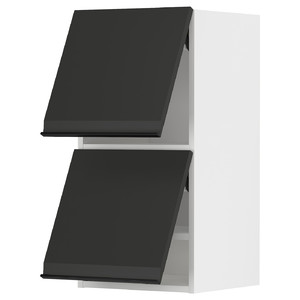 METOD Wall cabinet horizontal w 2 doors, white/Upplöv matt anthracite, 40x80 cm