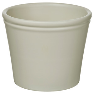 KÖRSBÄRSBJÖRK Plant pot, light grey/beige, 9 cm
