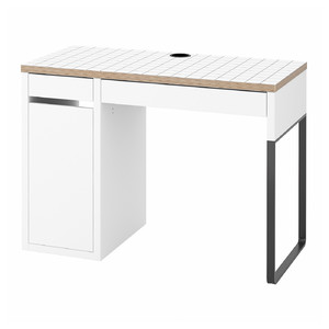 MICKE Desk, white, anthracite, 105x50 cm