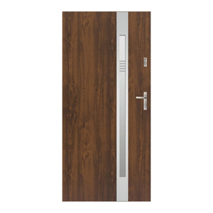 Steel External Door Auriga Slim 90, left, walnut