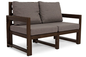 Outdoor 2-Seat Soa MALTA, small, dark brown/graphite