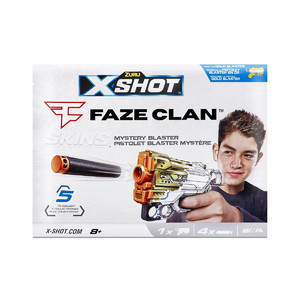 ZURU X-Shot Launcher Skins Menace Faze 4 Darts, assorted, 8+