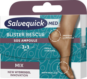 Salvequick Med Blister Rescue Mix Blister Plasters 360 Protective Care - mix 1pack - 6pcs (3+3)
