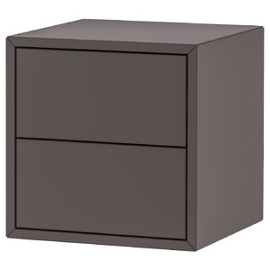 EKET Wall cabinet with 2 drawers, dark grey, 35x35x35 cm