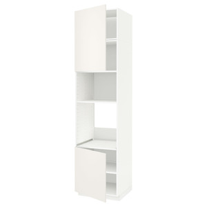 METOD Hi cb f oven/micro w 2 drs/shelves, white/Veddinge white, 60x60x240 cm