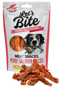Let's Bite Meat Snacks for Dogs Pure Salmon Slices 80g