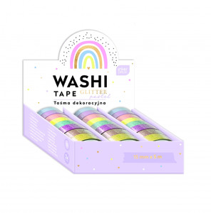 Washi Decorative Tape 15mm x 5m Glitter 24pcs