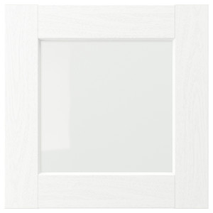 ENKÖPING Glass door, white wood effect, 40x40 cm