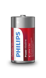 Philips Power Alkaline C 2x LR14 Batteries