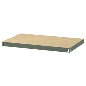 BROR Shelf, grey-green/pine plywood, 84x54 cm