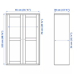 HAVSTA Glass-door cabinet, white, 81x35x123 cm
