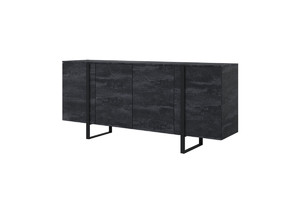 Four-Door Cabinet Verica 200cm, charcoal/black legs
