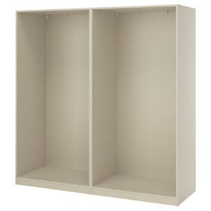 PAX 2 wardrobe frames, grey-beige, 200x58x201 cm