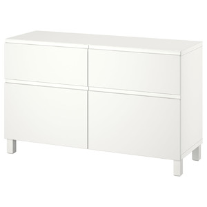 BESTÅ Storage combination w doors/drawers, white/Västerviken/Stubbarp white, 120x42x74 cm