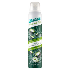 Batiste Naturally Dry Shampoo with Coconut Milk & Hemp Oil 100% Natural Extracts 200ml