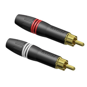 Procab Audio Cable Connector RCA/CIN CH Male Gold-plated Contacts, black