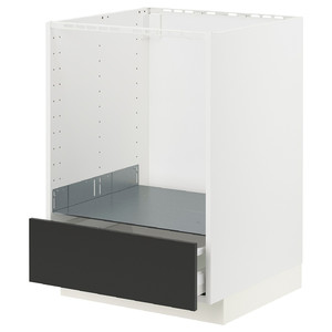 METOD / MAXIMERA Base cabinet for oven with drawer, white/Nickebo matt anthracite, 60x60 cm
