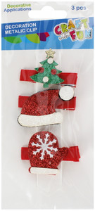 Craft Christmas Decoration Metalic Clip 3pcs