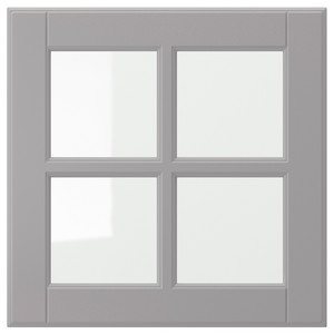 BODBYN Glass door, grey, 40x40 cm
