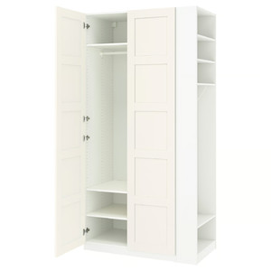 PAX / BERGSBO Wardrobe combination, white white/white, 120x60x236 cm