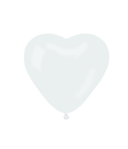 Balloons Heart 10", white, 50pcs