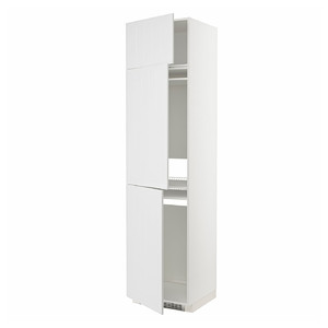 METOD High cab f fridge/freezer w 3 doors, white/Stensund white, 60x60x240 cm