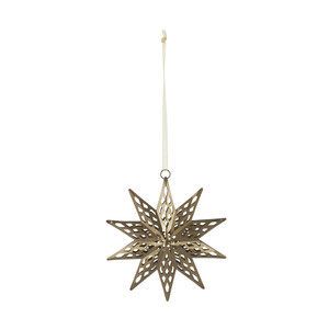 Christmas Hanging Decoration Star, metal, small, gold