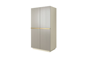 Wardrobe Nicole with Drawer Unit 100 cm, cashmere, gold handles