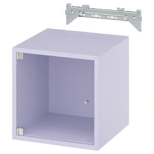 EKET Wall cabinet with glass door, pale lilac, 35x35x35 cm