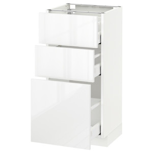 METOD / MAXIMERA Base cabinet with 3 drawers, white, Ringhult white, 40x37 cm