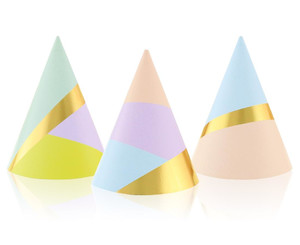 Party Paper Hats Pastel 6pcs