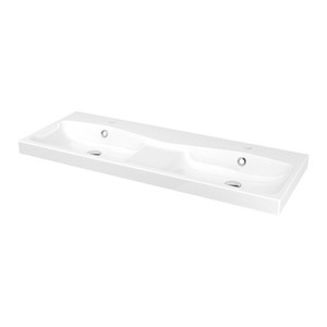 GoodHome Mila Double Bowl Countertop Basin 120cm