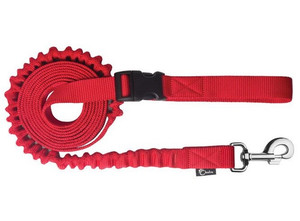 CHABA Jogging Dog Leash Bungee Leash 25, red