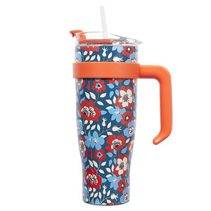 Thermal Mug Miami Floral, red