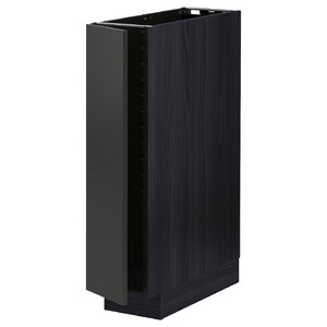 METOD Base cabinet with shelves, black/Nickebo matt anthracite, 20x60 cm