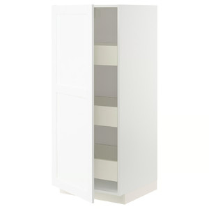 METOD / MAXIMERA High cabinet with drawers, white Enköping/white wood effect, 60x60x140 cm