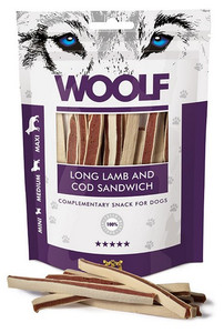 Woolf Complementary Snack for Dogs Soft Long Lamb & Cod Sandwich 100g