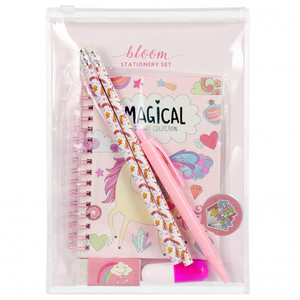 School Set Magical Unicorn - Notepad, Pencils, Pen, Eraser, Sharpener