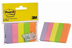 Post-it® Notes Markers 15x50mm 5 Colours 100pcs, neon