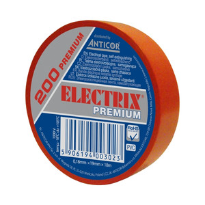 Electrix Electrical Insulating Tape 200 0.18 mm x 19 mm x 18 m, red