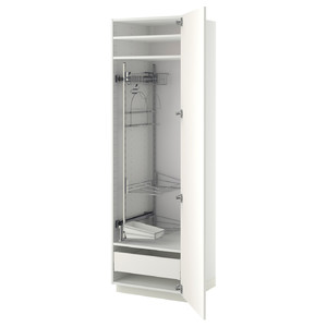 METOD / MAXIMERA High cabinet with cleaning interior, white/Veddinge white, 60x60x200 cm