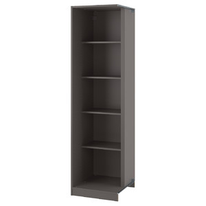 PAX Add-on corner unit with 4 shelves, dark grey, 53x58x201 cm