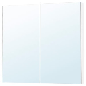 LETTAN Mirror cabinet with doors, mirror effect/mirror glass, 100x15x95 cm