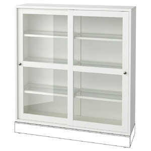 HAVSTA Glass-door cabinet, 121x35x123 cm